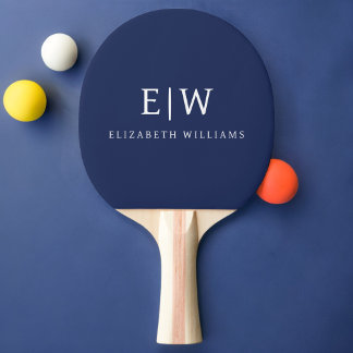 Raquette De Ping Pong Élégant professionnel simple Monogramme minimalist