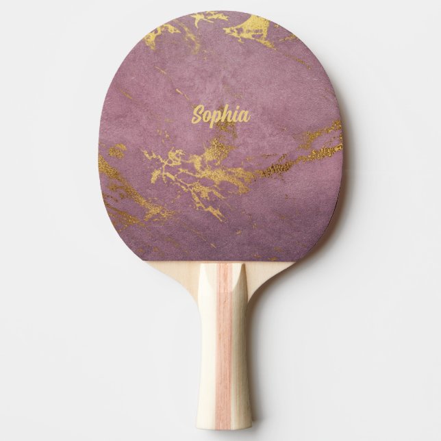 Raquette De Ping Pong Élégant Rose et doré (Devant)