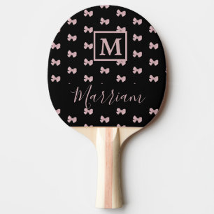 Raquette De Ping Pong Elégant rose et noir Personnalisé