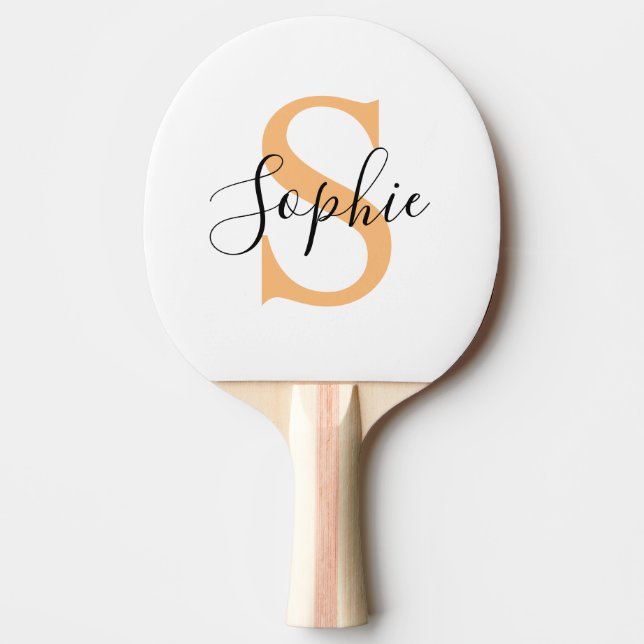 Raquette De Ping Pong Elegant Script Custom Name Personalized Gift (Devant)