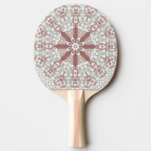 Raquette De Ping Pong Elégante dentelle blanche Ping Pong Floral