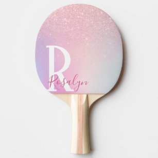 Raquette De Ping Pong Élégante parties scintillant d'or rose cinglé mode