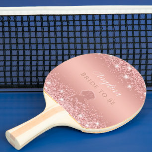 Raquette De Ping Pong Élégante Rose Gold Luxe Shimmer Mariage Shower