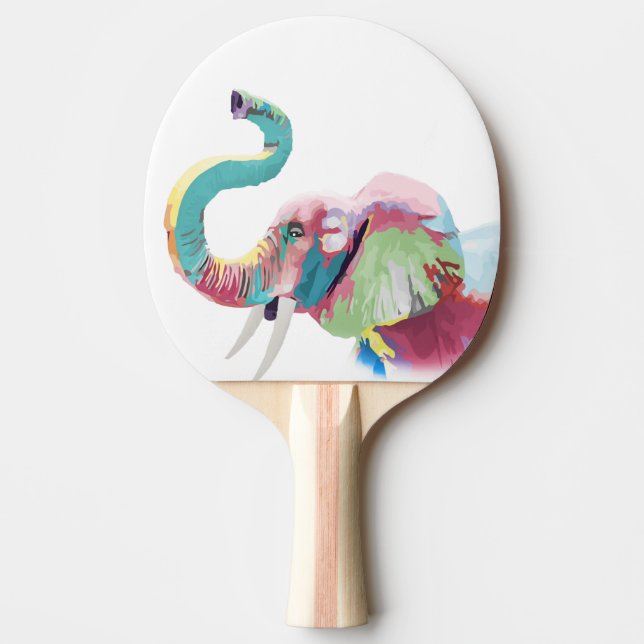 Raquette De Ping Pong Eléphant coloré cool tendance (Devant)