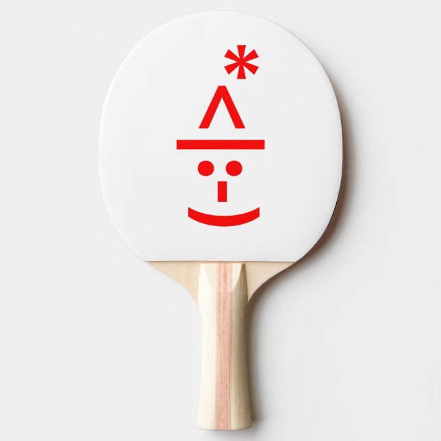 Raquette De Ping Pong Elfe de Noël Emoticon Xmas ASCII Texte Art (Devant)