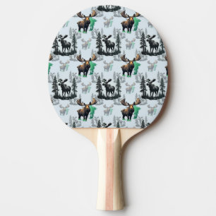 Raquette De Ping Pong Elk Moose Antlers Deer Design Motif