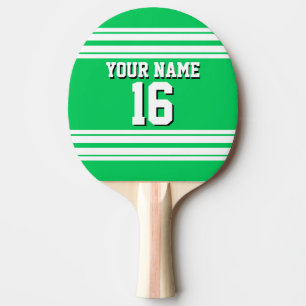 Raquette De Ping Pong Emerald Green White Team Jersey Numéro personnalis