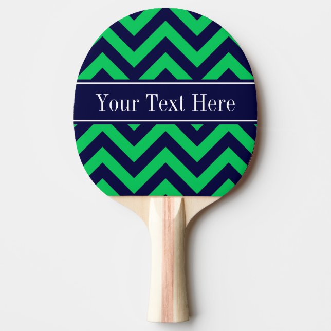 Raquette De Ping Pong Emerald Navy LG Chevron Navy Blue Name monogram (Devant)
