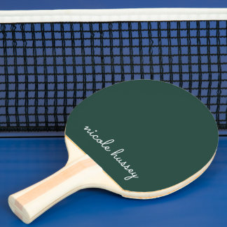 Raquette De Ping Pong Émeraude verte | Moderne Monogramme élégant