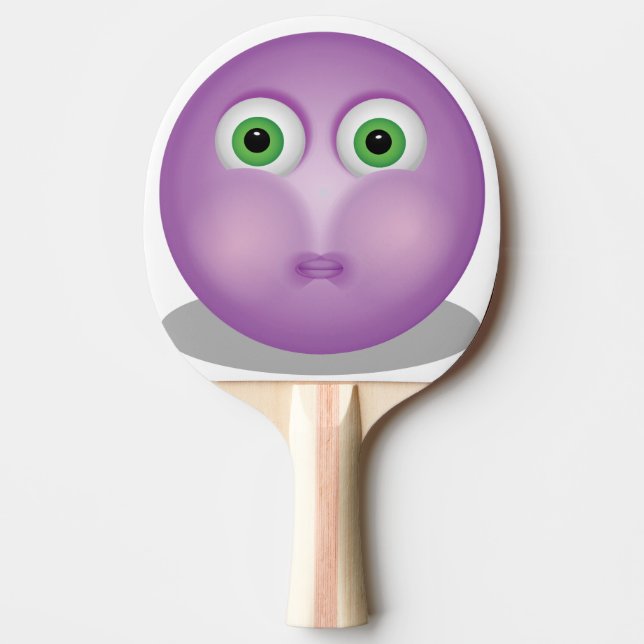 Raquette De Ping Pong Emoji pourpre - Visage drôle (Devant)