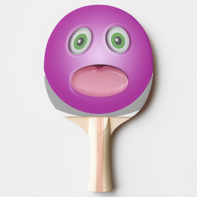 Raquette De Ping Pong Emoji pourpre - Visage drôle (Devant)