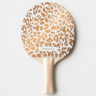 Raquette De Ping Pong Empreinte de léopard d'or