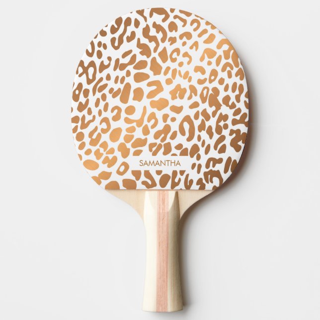 Raquette De Ping Pong Empreinte de léopard d'or (Devant)