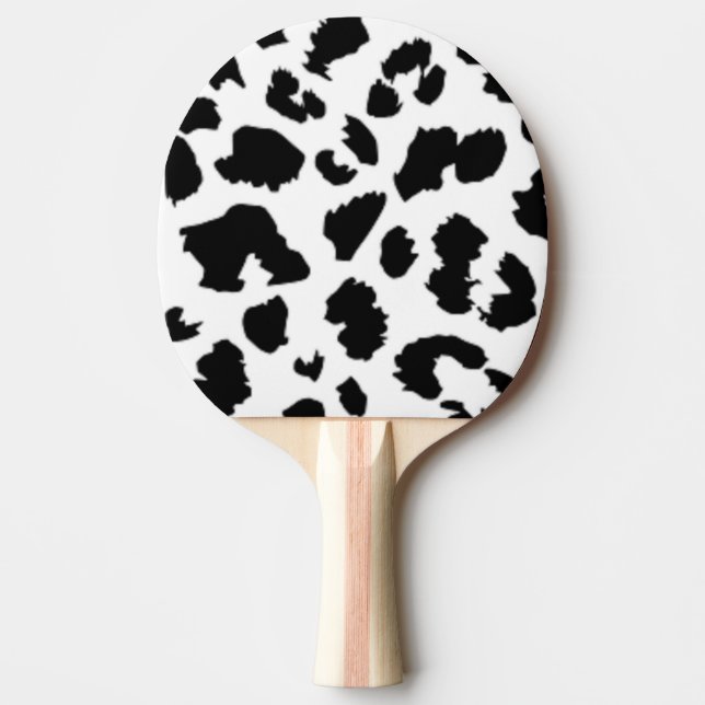 RAQUETTE DE PING PONG EMPREINTE DE LÉOPARD NOIR (Devant)