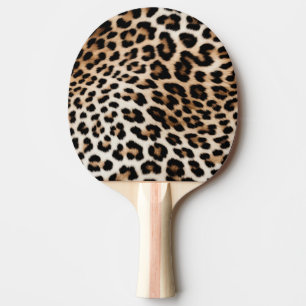 Raquette De Ping Pong Empreinte de léopard noir crème