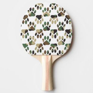 Raquette De Ping Pong Empreinte de patte de chien Motif Camo