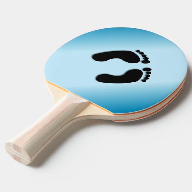 Raquette De Ping Pong Empreintes Pieds Nus Bleu (Dos Angle)