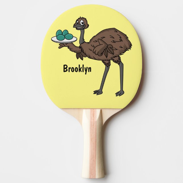 Raquette De Ping Pong Emu avec dessin animé d'oeufs (Devant)
