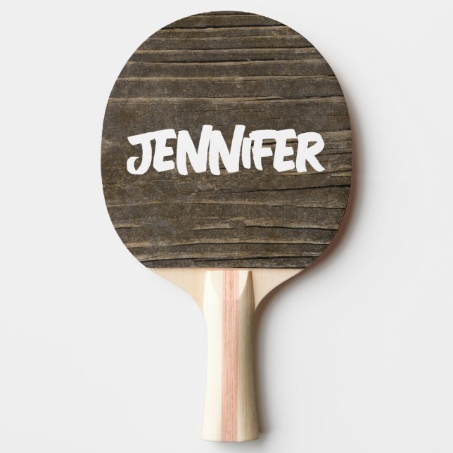 RAQUETTE DE PING PONG EN BOIS RUSTIQUE SCRIPT PERS (Devant)