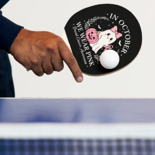 Raquette De Ping Pong En Octobre Nous Portons Le Fantôme Rose Halloween