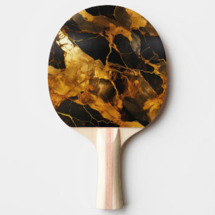Raquette de ping pong en résine dorée artistique