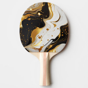 Raquette de ping pong en résine dorée artistique