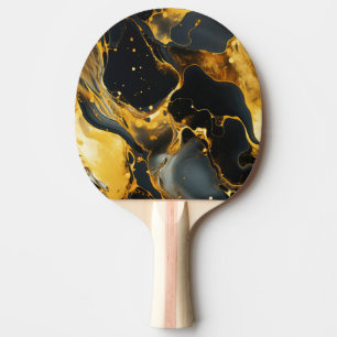 Raquette de ping pong en résine dorée artistique