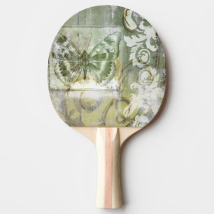 Raquette De Ping Pong Encart vert de papillon avec la porte de