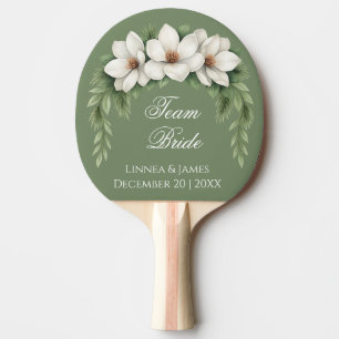 Raquette De Ping Pong Équipe Mariée Groom Magnolia Mariage d'hiver Pine 