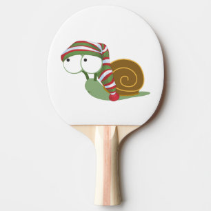Raquette De Ping Pong Escargot en hiver casquette