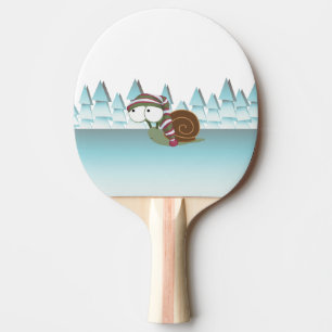 Raquette De Ping Pong Escargot mignon en bonnet de sommeil