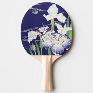 Raquette De Ping Pong Estampe d'art Iris japonais vintage de Kogyo Tsuki