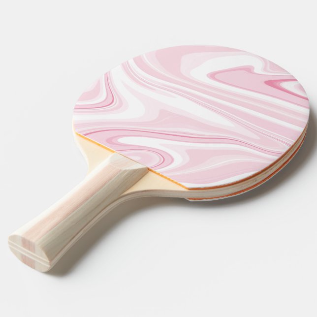 Raquette De Ping Pong Esthétique Retro Liquid Swirl Peinture rose (Devant Angle)