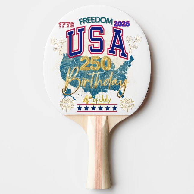 RAQUETTE DE PING PONG ÉTATS-UNIS 250 ANS DE LIBERTÉ (Devant)