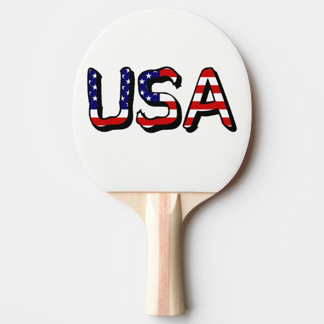 Raquette De Ping Pong États-Unis Drapeau et pourcentage de superposition (Devant)