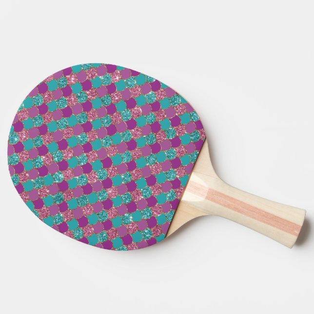 Raquette De Ping Pong Étincelant bleu violet Queue de sirène Échelle de  (Côté)