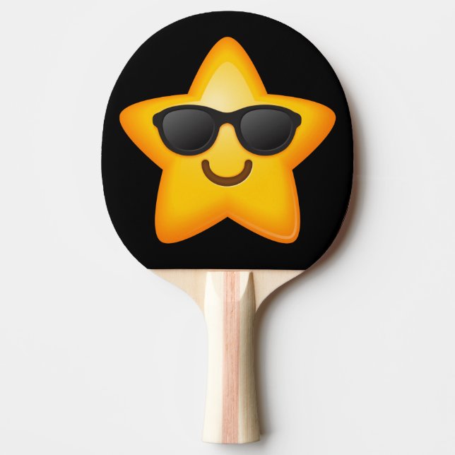 Raquette De Ping Pong Étoile d'Emoji de nuances de cool (Devant)
