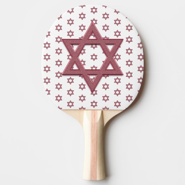 Raquette De Ping Pong Étoile rouge de David sans couture (Devant)