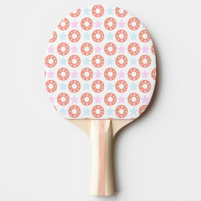 Raquette De Ping Pong Étoiles Gâteaux Donuts Pastel avec Étoile (Devant)
