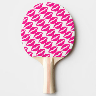 Raquette De Ping Pong Étui Case-Mate à col blanc rose mignon motif bisou