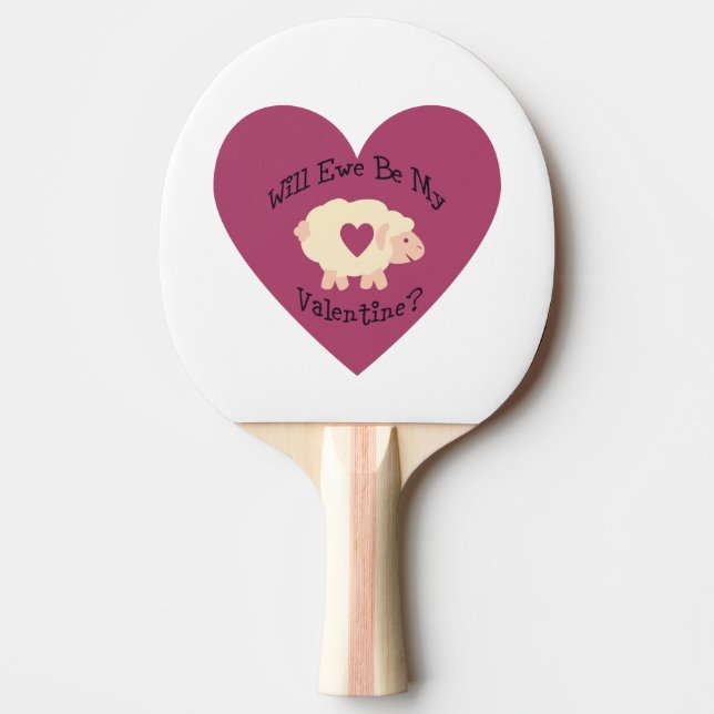 Raquette De Ping Pong Ewe Sera Ma Saint-Valentin ? (Devant)