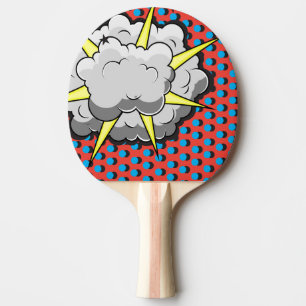 Raquette De Ping Pong Explosion comique de style d'art de bruit