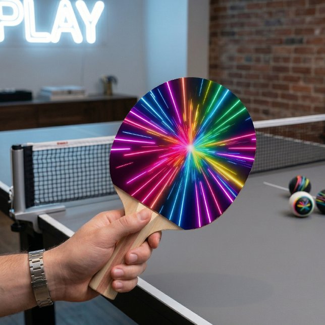 Raquette De Ping Pong Explosion de Néon Arc-en-Ciel en Étoile (Créateur téléchargé)