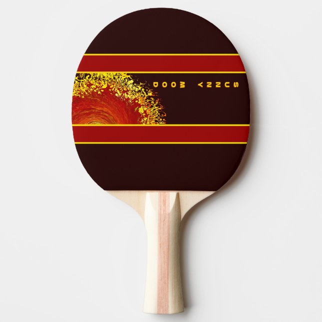 Raquette De Ping Pong Explosion solaire jaune orange marron abstrait per (Devant)