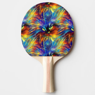 Raquette De Ping Pong Exquis Motif Abstrait Cohésif de Chat Éclaboussure