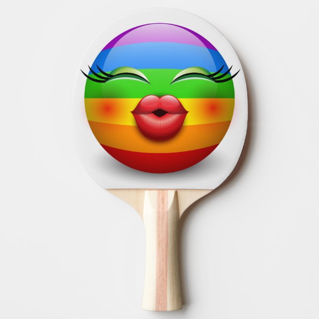 Raquette De Ping Pong Face Emoji mignon (Devant)
