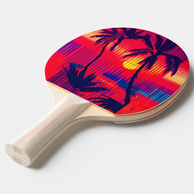 Raquette De Ping Pong Fantaisie d'évasion tropicale (Devant Angle)
