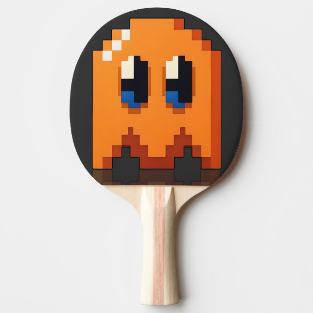 Raquette De Ping Pong fantôme orange pixel art fanart PacMan  (Devant)