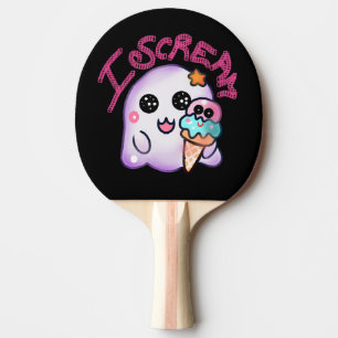 Raquette De Ping Pong Fantôme personnalisé "Je crie" avec illustration d
