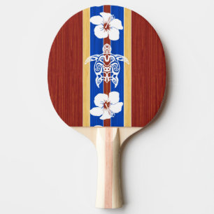 Raquette De Ping Pong Fausse planche de surf en bois tribale de Honu